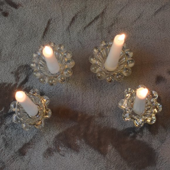 VTG West Germany Votive/Taper Crystal Candle Holders Set of 4 - Picture 5 of 14